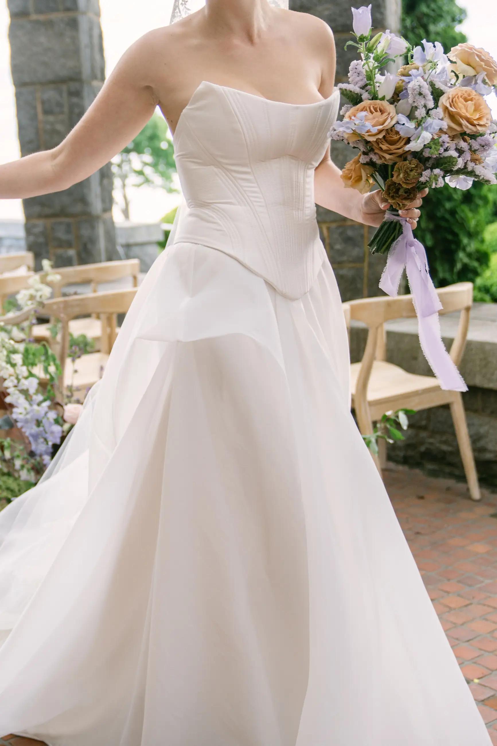 Waterfront Elegance: A Saint Bridal Gown at Branford House. Mobile Image