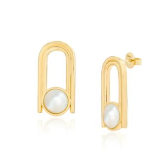 Mod and Jo Sadie Pearl Statement Earrings by Mod + Jo #0 default Gold thumbnail