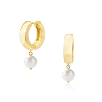 Mod and Jo Devon Stone Drop Hoops by Mod + Jo #0 default Pearl thumbnail