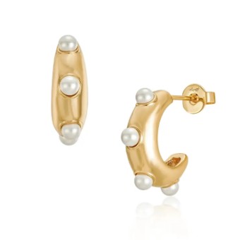 Mod and Jo Hazel Pearl Hoops by Mod + Jo #0 default Gold thumbnail