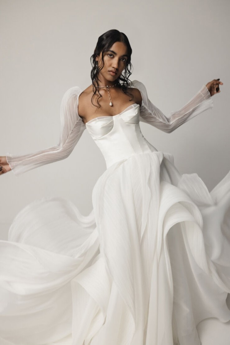 knee length dresses for ladies Macbeth Gown by Saint Bridal | Designer Wedding Dress main image 1