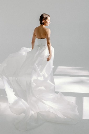 Alyssa Kristin Organza Overskirt (with crepe belt) by Alyssa Kristin #2 default Natural White thumbnail