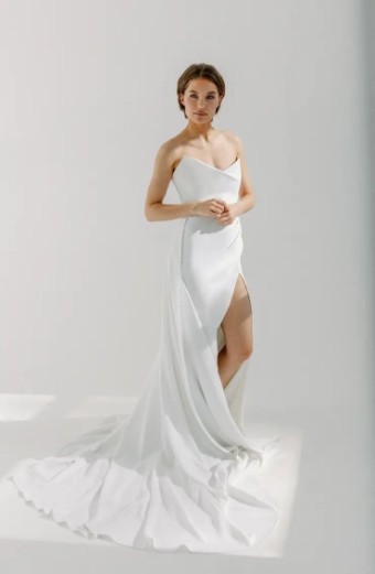 Alyssa Kristin Crepe Overskirt (with belt) by Alyssa Kristin #2 default Natural White thumbnail