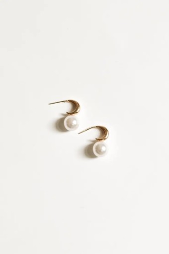 A.B. Ellie Crescent Pearl Hoops by A B Ellie / HDWR #0 default Gold thumbnail