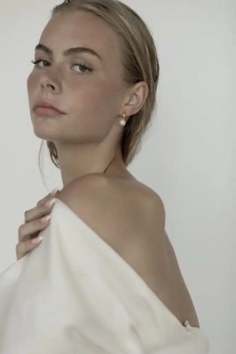 A.B. Ellie Crescent Pearl Hoops by A B Ellie / HDWR #1 default Gold thumbnail