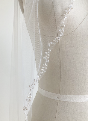 Sara Gabriel Headpieces Ivy Veil by Sara Gabriel #0 default Diamond White thumbnail