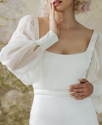 Alexandra Grecco Colette Stretch Satin Crepe by Alexandra Grecco #2 default Off White thumbnail