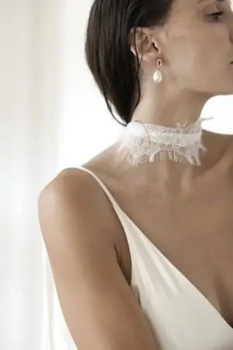 A.B. Ellie Lace Necktie (wide) by A B Ellie / HDWR #1 Light Ivory thumbnail