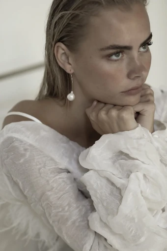 A.B. Ellie Freshwater Pearl Stem Drop #0 default Gold thumbnail