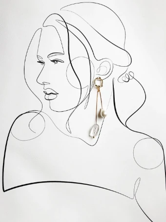 Hushed Commotion Aspen Asymmetric Drop - sample for sale - Earring by Hushed Commotion #1 default Gold thumbnail