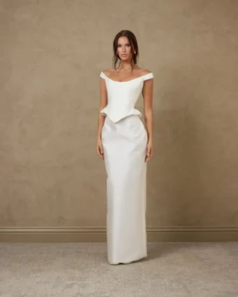 Katherine Tash Paloma Column Skirt by Katherine Tash #0 default Warm White thumbnail