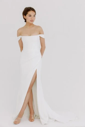 Alyssa Kristin Sale Camila 2.0 by Alyssa Kristin (sampled: pleated skirt with slit/ 20" train) #0 default Natural White thumbnail