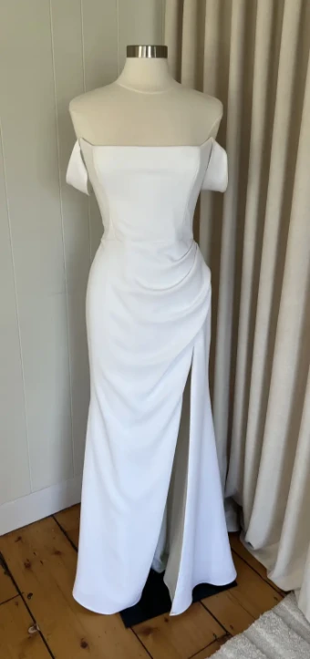 Alyssa Kristin Sale Camila 2.0 by Alyssa Kristin (sampled: pleated skirt with slit/ 20" train) #3 Natural White thumbnail