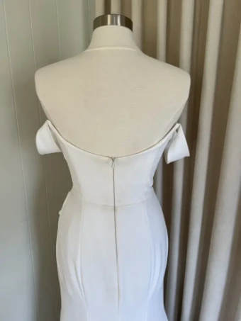 Alyssa Kristin Sale Camila 2.0 by Alyssa Kristin (sampled: pleated skirt with slit/ 20" train) #5 Natural White thumbnail