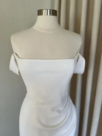 Alyssa Kristin Sale Camila 2.0 by Alyssa Kristin (sampled: pleated skirt with slit/ 20" train) #4 Natural White thumbnail