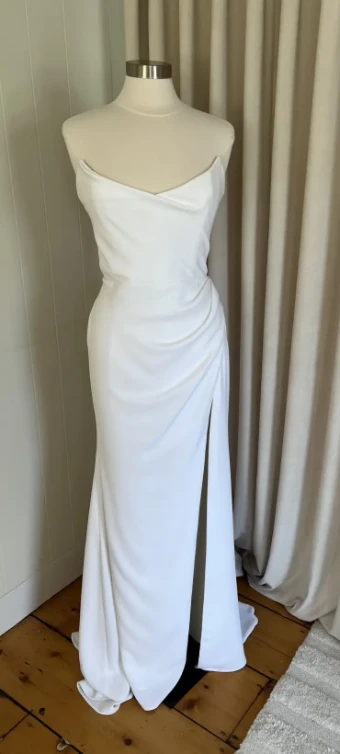 Alyssa Kristin Sale Brie by Alyssa Kristin (sampled: pleated skirt with slit / 20" train) #3 Natural White thumbnail