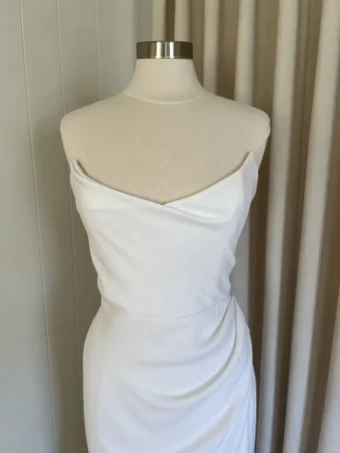 Alyssa Kristin Sale Brie by Alyssa Kristin (sampled: pleated skirt with slit / 20" train) #4 Natural White thumbnail