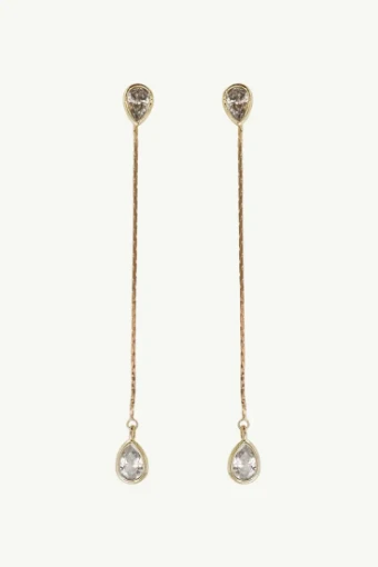 A.B. Ellie Bezel 2:1 Teardrop Strand Earrings by by A B Ellie / HDWR #2 default Gold thumbnail