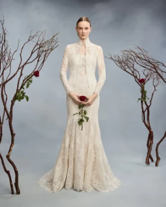 Roses by Reem Acra J'Adore Lace Jacket by Roses by Reem Acra #0 default Cream thumbnail