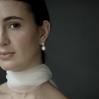 A.B. Ellie Bezel Pearl Stud Drop Earring by A B Ellie / HDWR #0 default Gold thumbnail