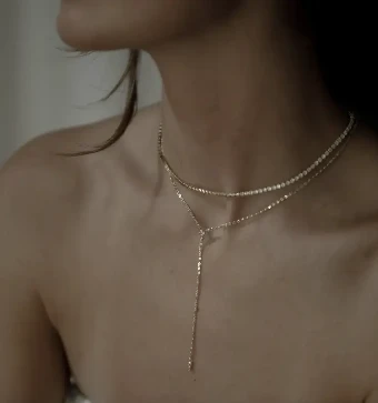 A.B. Ellie Dainty Crystal Tennis Necklace #2 default Gold thumbnail