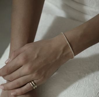 A.B. Ellie Dainty Crystal Tennis Bracelet #0 default Gold thumbnail