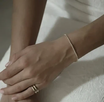 A.B. Ellie Dainty Crystal Tennis Bracelet #0 default Gold thumbnail