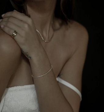 A.B. Ellie Dainty Crystal Tennis Bracelet #1 Gold thumbnail