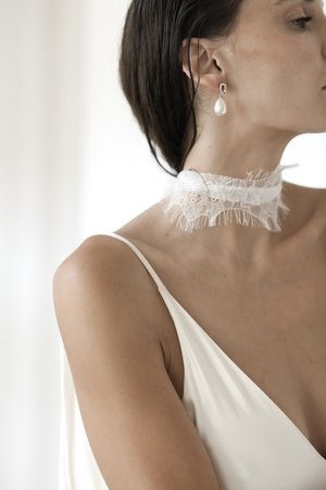 A.B. Ellie Lace Necktie (wide) #1 Light Ivory thumbnail