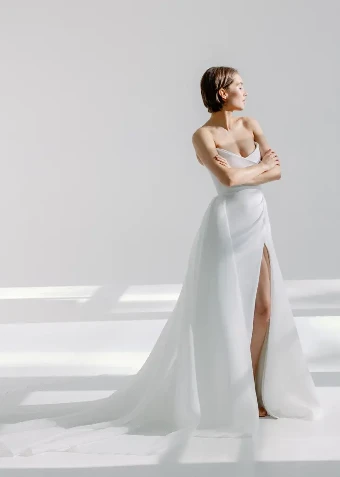 Alyssa Kristin Organza Overskirt (with crepe belt) #0 default Natural White thumbnail