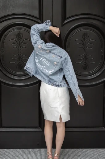 Heirloom Bridal Company Star Struck Denim Jacket #0 default Classic Blue Denim thumbnail