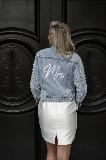 Heirloom Bridal Company Pearl Sleeve Jacket #0 default Blue Denim thumbnail