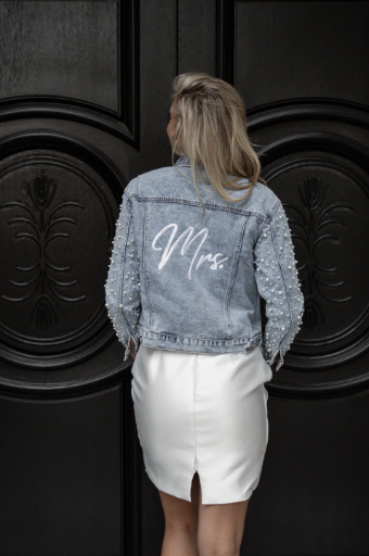 Heirloom Bridal Company Pearl Sleeve Jacket #0 default Blue Denim thumbnail