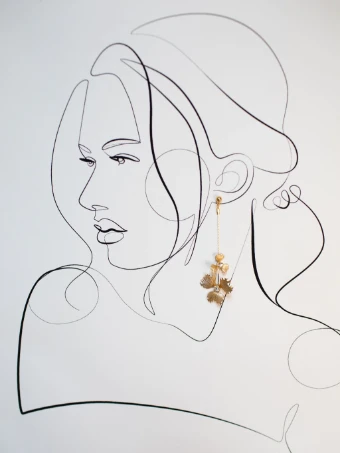 Hushed Commotion Arwen Floral Drop - sample for sale -  Earring #2 default Gold thumbnail