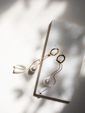 Hushed Commotion Aspen Asymmetric Drop - sample for sale - Earring #0 default Gold thumbnail