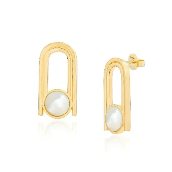 Mod and Jo Sadie Pearl Statement Earrings #0 default Gold thumbnail