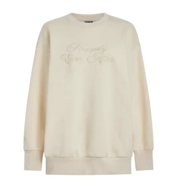 Bridemerch Happily Ever After (Cream) Oversize Crewneck Sweatshirt #1 default White thumbnail