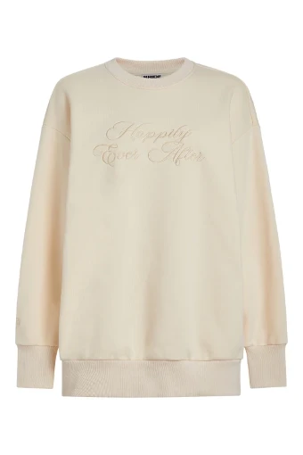Bridemerch Happily Ever After (Cream) Oversize Crewneck Sweatshirt #0 default White thumbnail