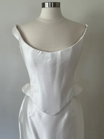 Katherine Tash Sale Paloma Corset (smooth) & Column Skirt #3 Warm White thumbnail