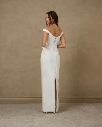 Katherine Tash Sale Paloma Corset (smooth) & Column Skirt #2 Warm White thumbnail
