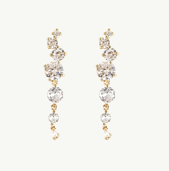 A.B. Ellie Crystal Cluster Drop Earring #1 Gold thumbnail