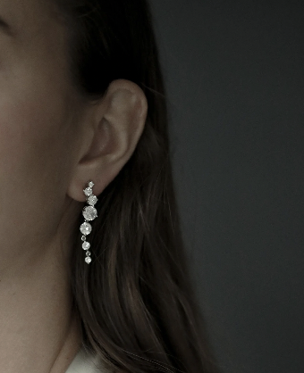 A.B. Ellie Crystal Cluster Drop Earring #0 default Gold thumbnail