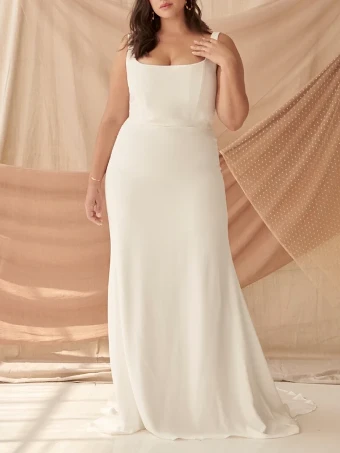 Alexandra Grecco Sale Colette Stretch Satin Crepe Curvy #1 Off White thumbnail
