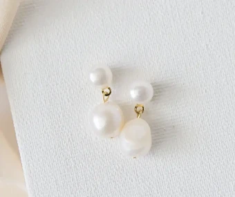 Heirloom Bridal Company Holly Pearl Earrings #0 default Gold thumbnail