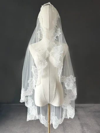 Sara Gabriel Headpieces Aditi Veil (sample for sale) #0 default Diamond White thumbnail