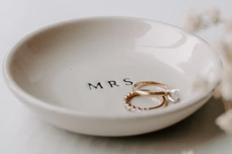 Sweet Water Decor Mrs. Stoneware Jewelry Dish by Sweet Water Decor #0 default Ivory thumbnail