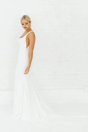 Alyssa Kristin Sydney by Alyssa Kristin (sampled: plain skirt/ buttons down zip) #3 Natural White thumbnail