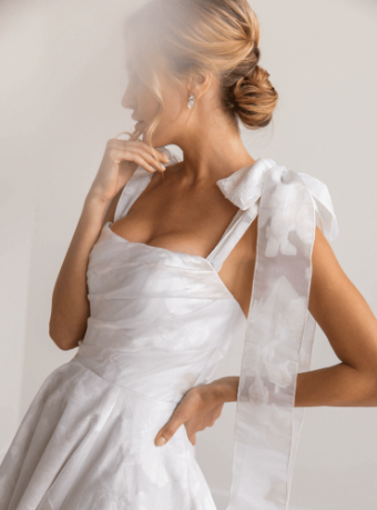 Rebecca Schoneveld Giselle Bow #1 Natural White thumbnail