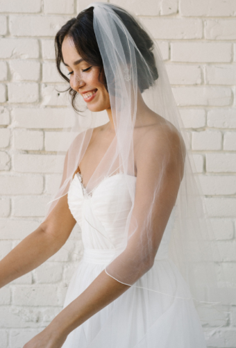 Sara Gabriel Headpieces Elizabeth Veil by Sara Gabriel (90 inch) #0 default White Diamond White thumbnail