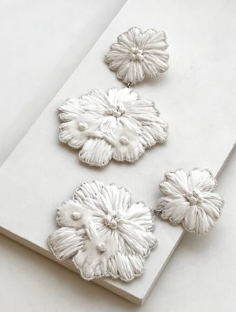 A.B. Ellie Stevie Statement Earring #0 default Off White thumbnail